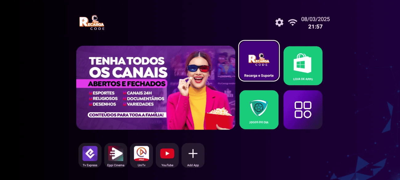 Launcher para TV box TV express